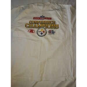 2005 Pittsburgh Steelers AFC Conference Champions Super Bowl XL T Shirt Reebok L
